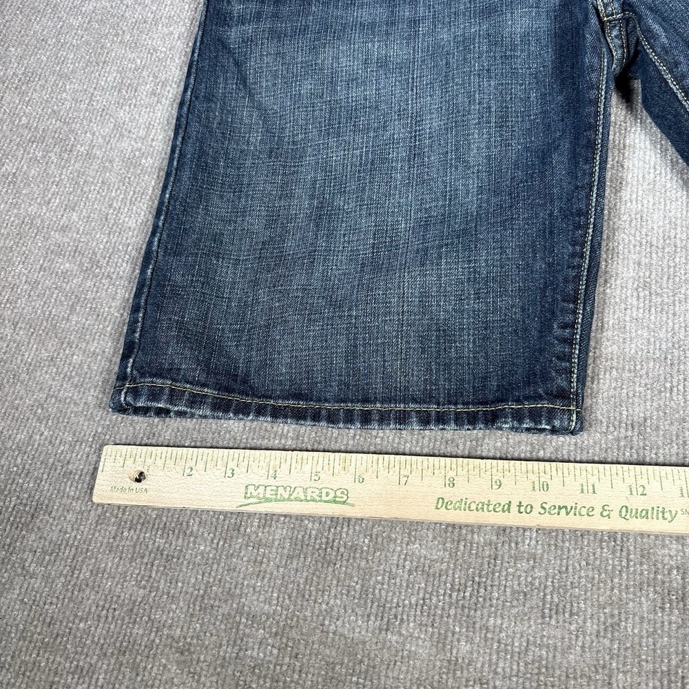 Levis 569 Jean Shorts Men 34 Loose Straight Fit Dark Blue Denim Faded Skater Y2K - Picture 11 of 11